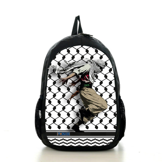 Force 14" Laptop Backpack for Boys - Palestine Print in Black - New Edition - FNE037