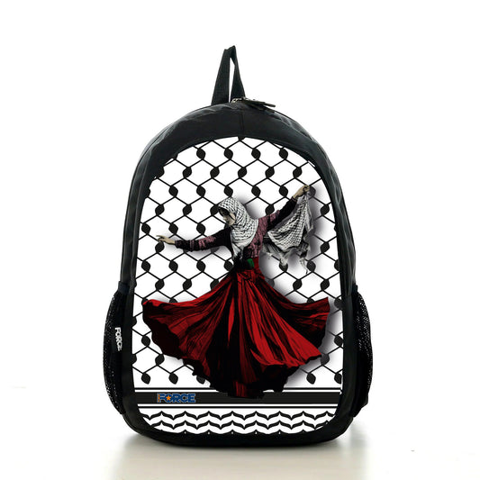 Force laptop 14" Backpack For Girls -Black Palestine pattern - new edition - FNE036