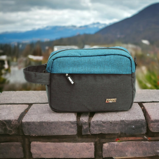 Force Linen Accessories and Toiletry Handbag - Gray / teal blue - Unisex-FCN008