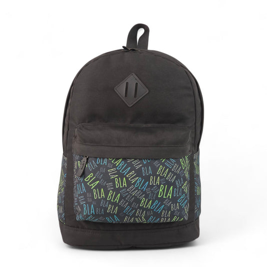 Force laptop backpack 15.6" Black color with decorations with blah blah Pattern - FG-28 - Blabla Vibes
