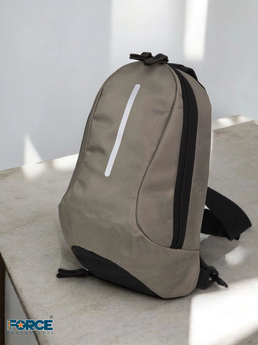 Force Flow Crossbody Bag with Reflective Stripe beige color FCH04