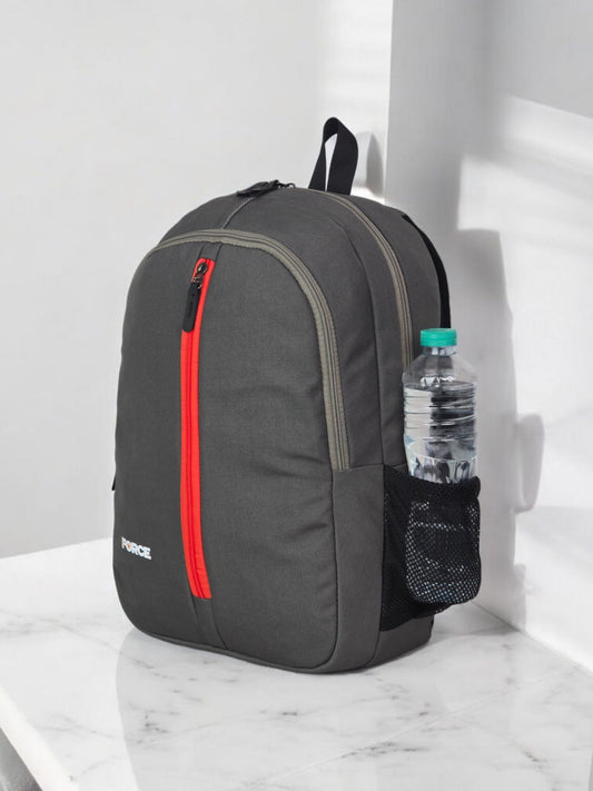 Force Basic Backpack-full waterproof-Dark Gray - Dark gray with red front zipper FDB-2023