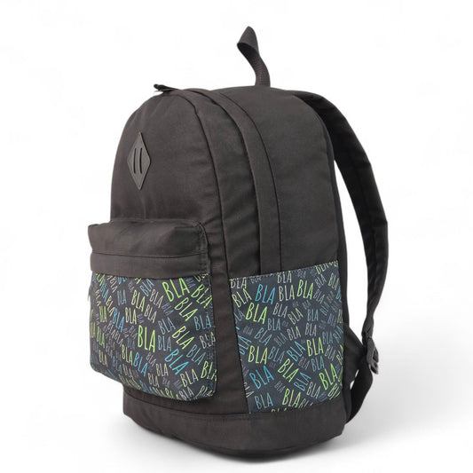 Force laptop backpack 15.6" Black color with decorations with blah blah Pattern - FG-28 - Blabla Vibes