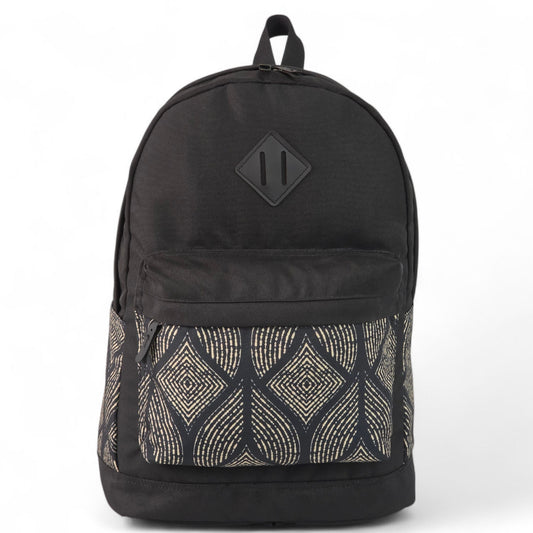 Force laptop backpack 14" Black color with Diamond Leaf Pattern - FG-26 - Echo Leaf