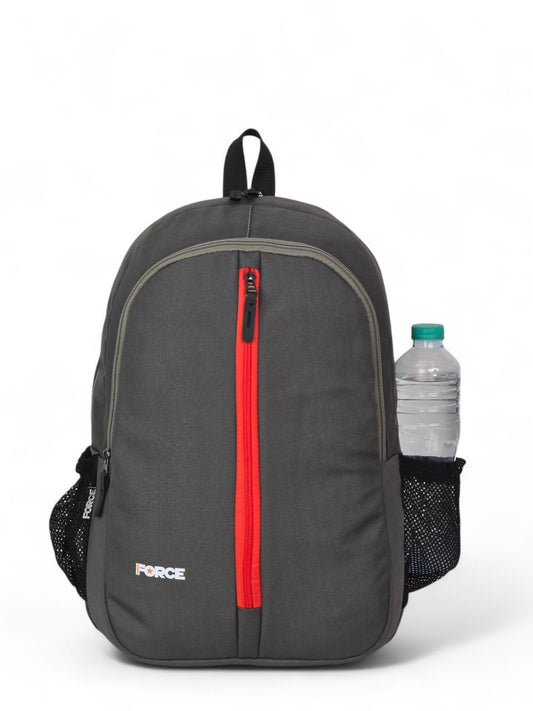 Force Basic Backpack-full waterproof-Dark Gray - Dark gray with red front zipper FDB-2023