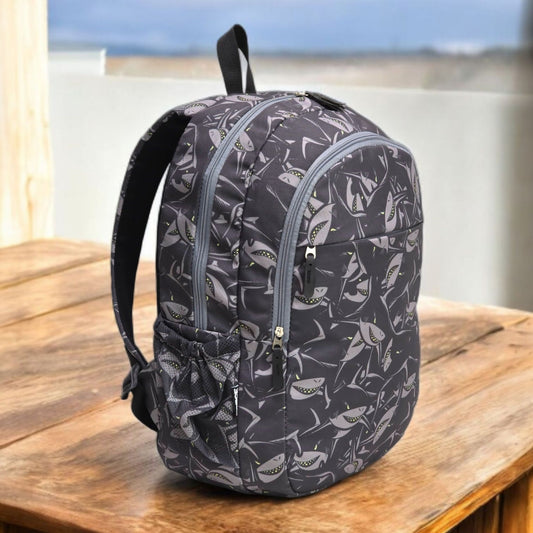 Force Backpack Unisex -Gray shark pattern - new edition - FNE038
