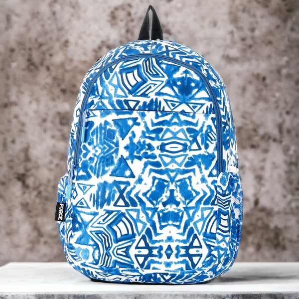 Force Backpack Unisex -blue & white pattern - new edition - FNE-018