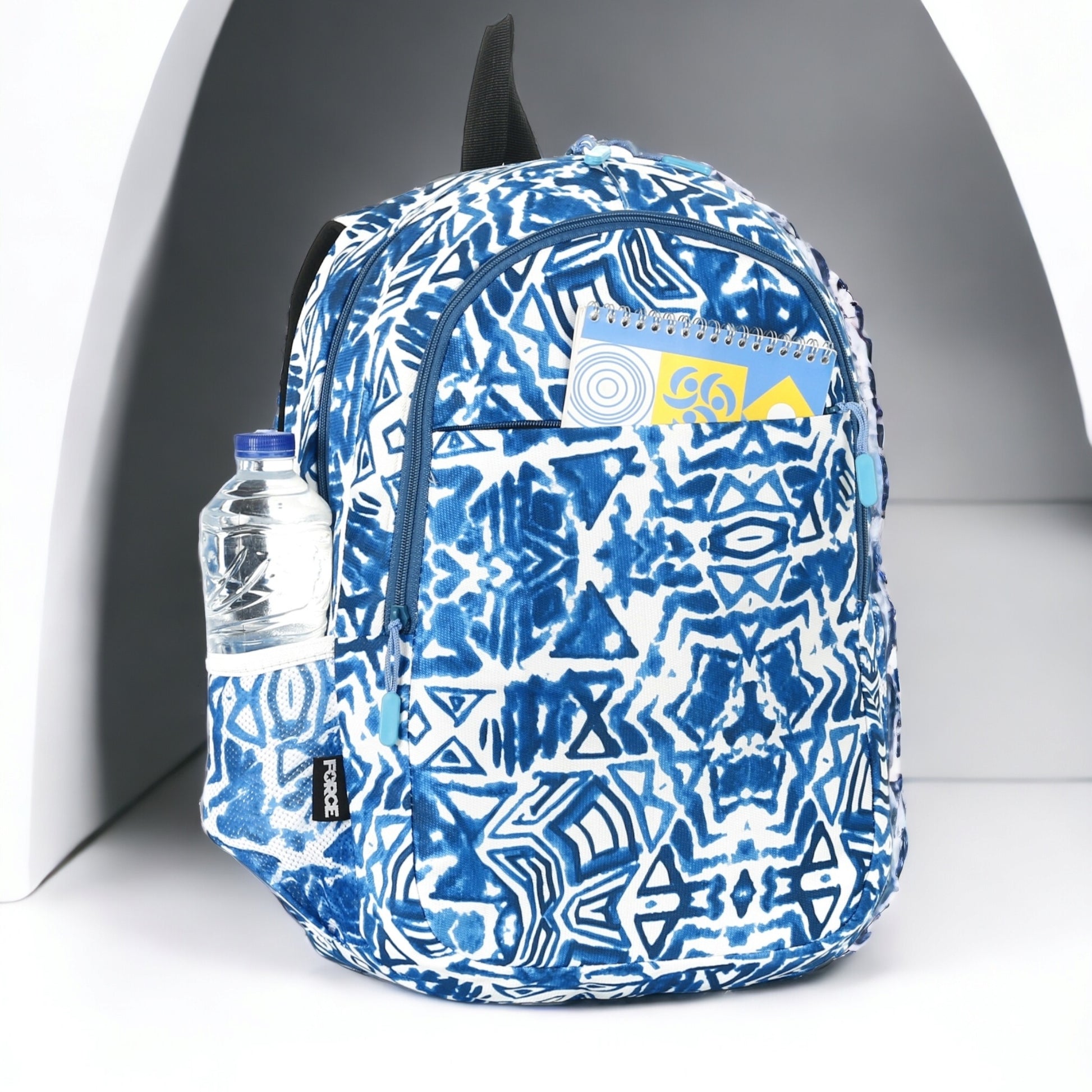 Force Backpack Unisex -blue & white pattern - new edition - FNE-018