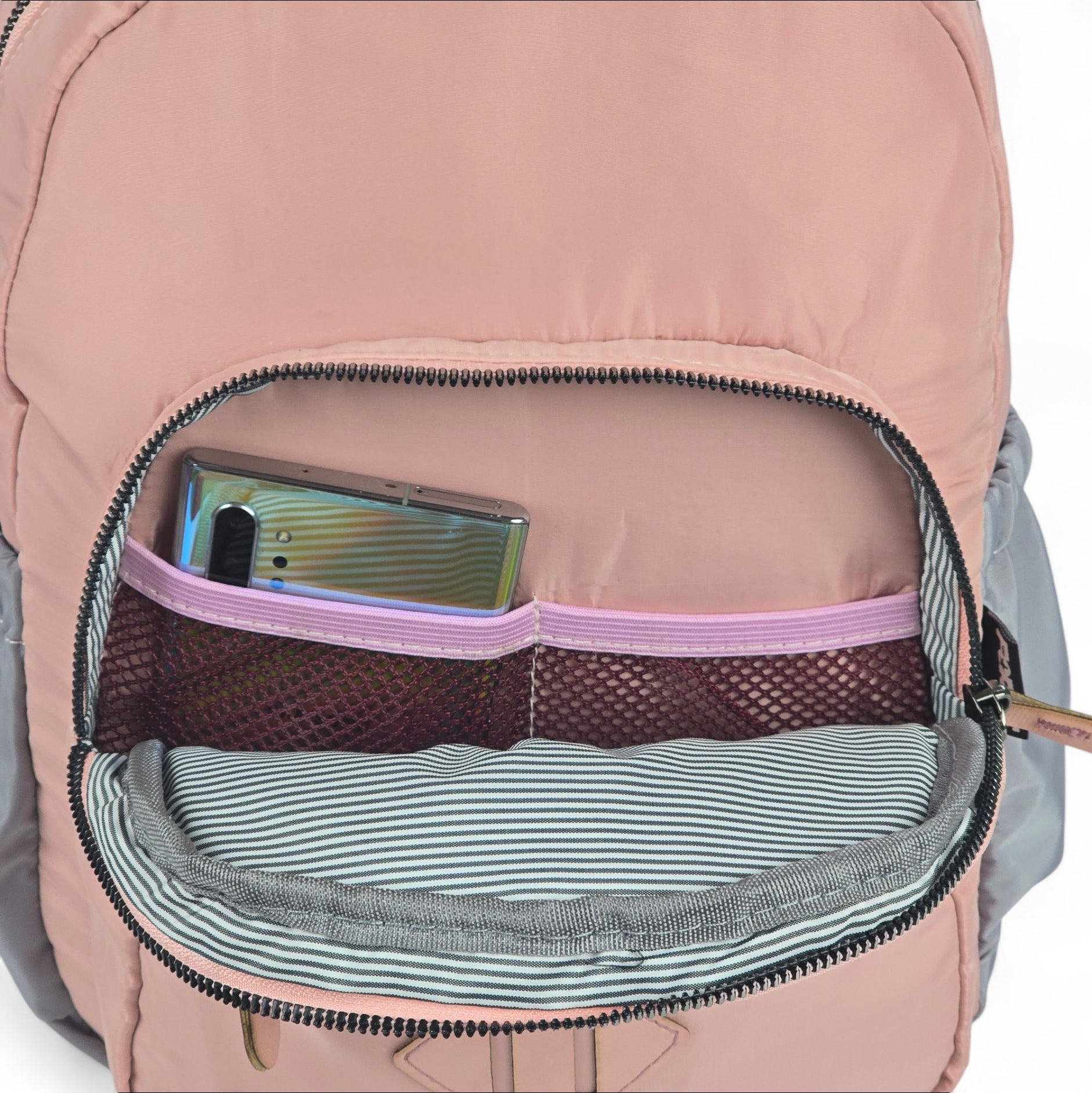 Force Girls Small Waterproof Backpack | Pink-Gray | Size 37 x 24 x 14 cm - Model FMG01