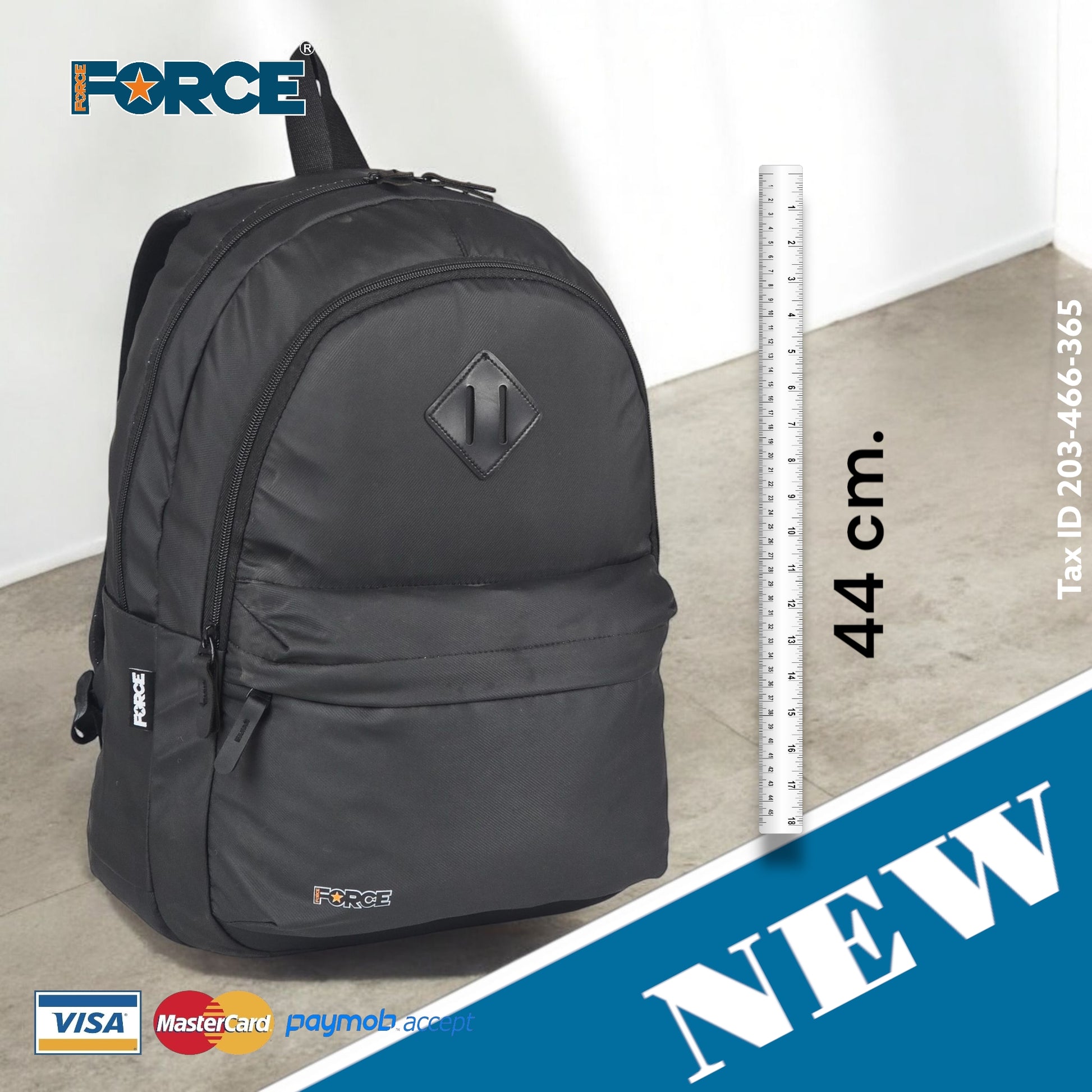 Force soft leather Backpack 14" laptop - Advanced matte BLACK | waterproof | FDB08