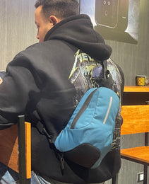 Force Flow Crossbody Bag with Reflective Stripe teal blue color FCH02