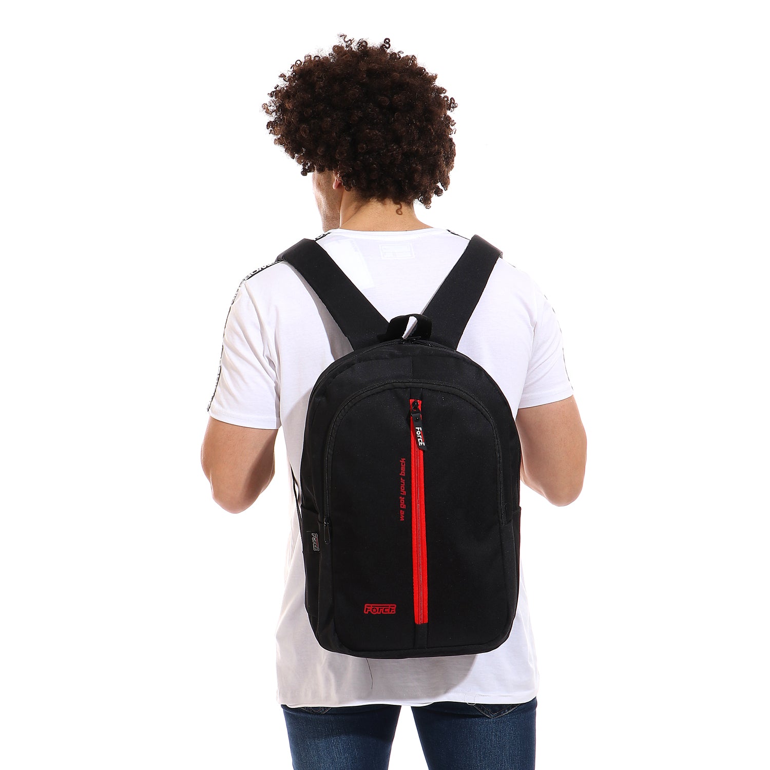 FORCE  Basic Backpack Black/ Red unisex backpack- FDB-20-31 - FORCE STORES