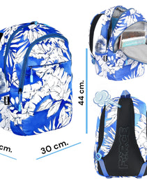 Force Backpack Unisex -floral pattern blue - new edition - FNE031