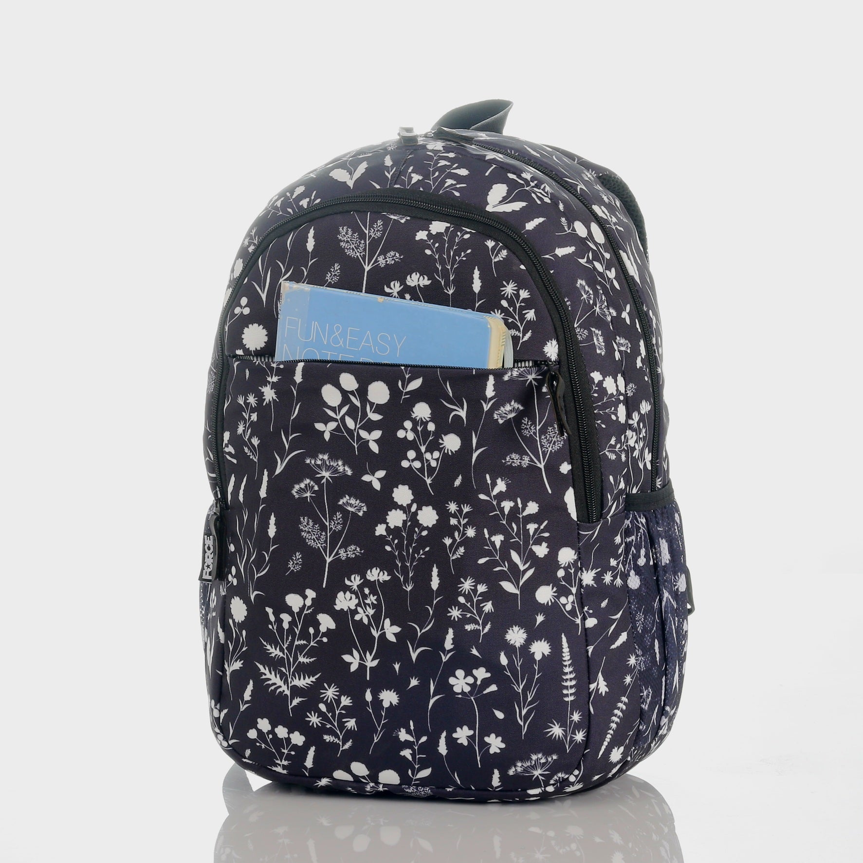 Force Backpack Unisex - floral pattern black - new edition - FNE-013