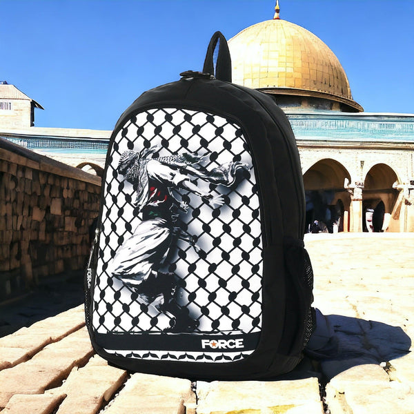 Force laptop 15.6" Backpack Unisex -Black Palestine pattern - new edition - FNE-026 - FORCE STORES