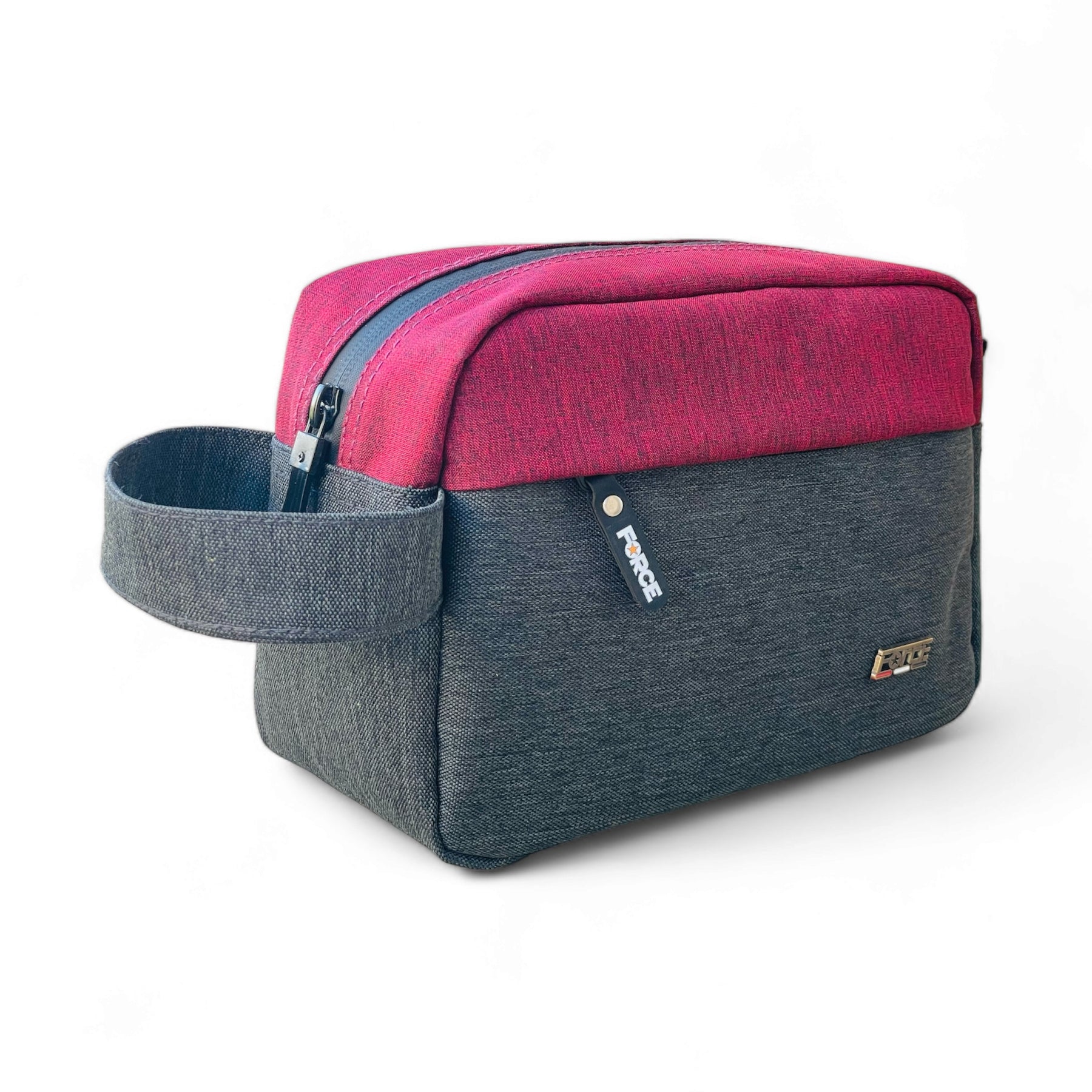 Force Linen Accessories and Toiletry Handbag - Gray/Burgundy - Unisex-FCN001