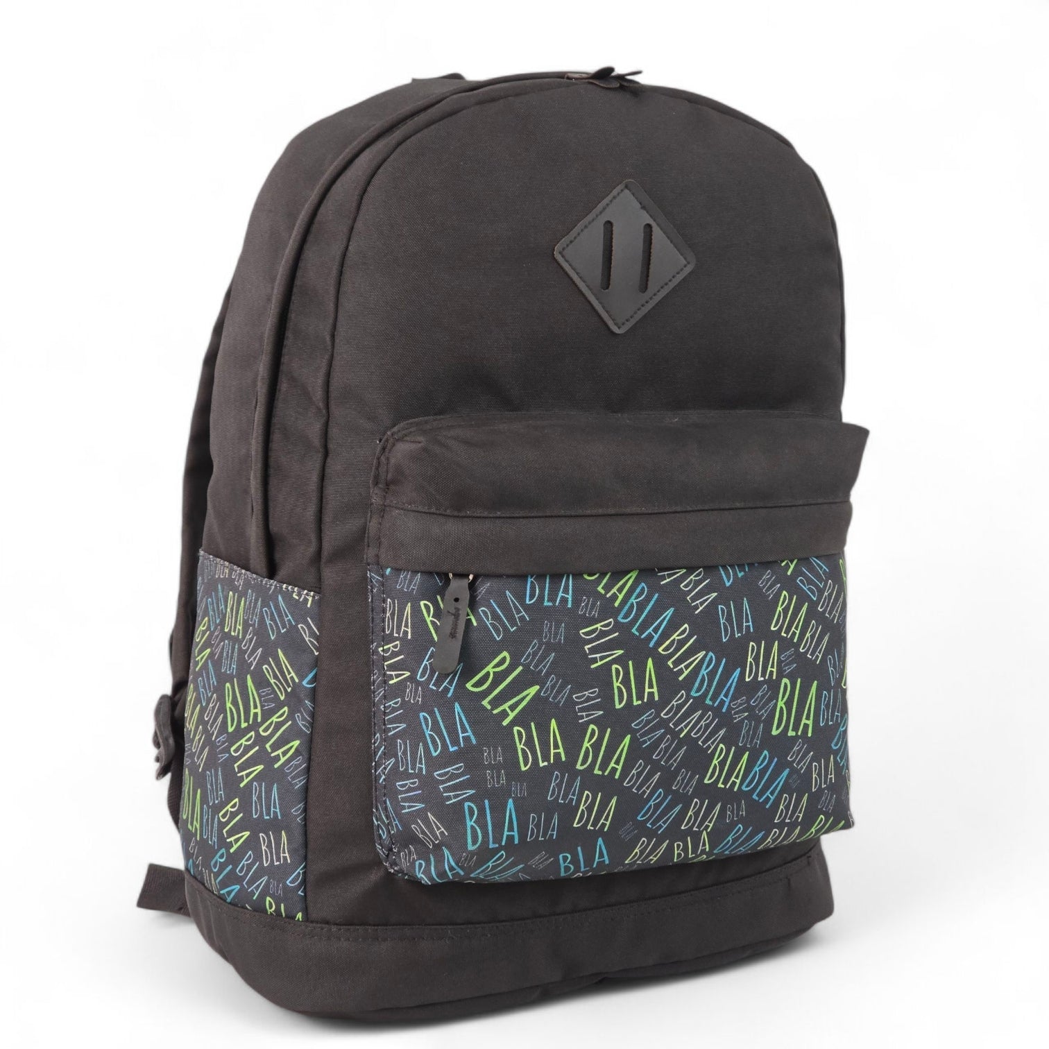 Force laptop backpack  15.6" Black color with decorations with blah blah Pattern - FG-28 - Blabla Vibes