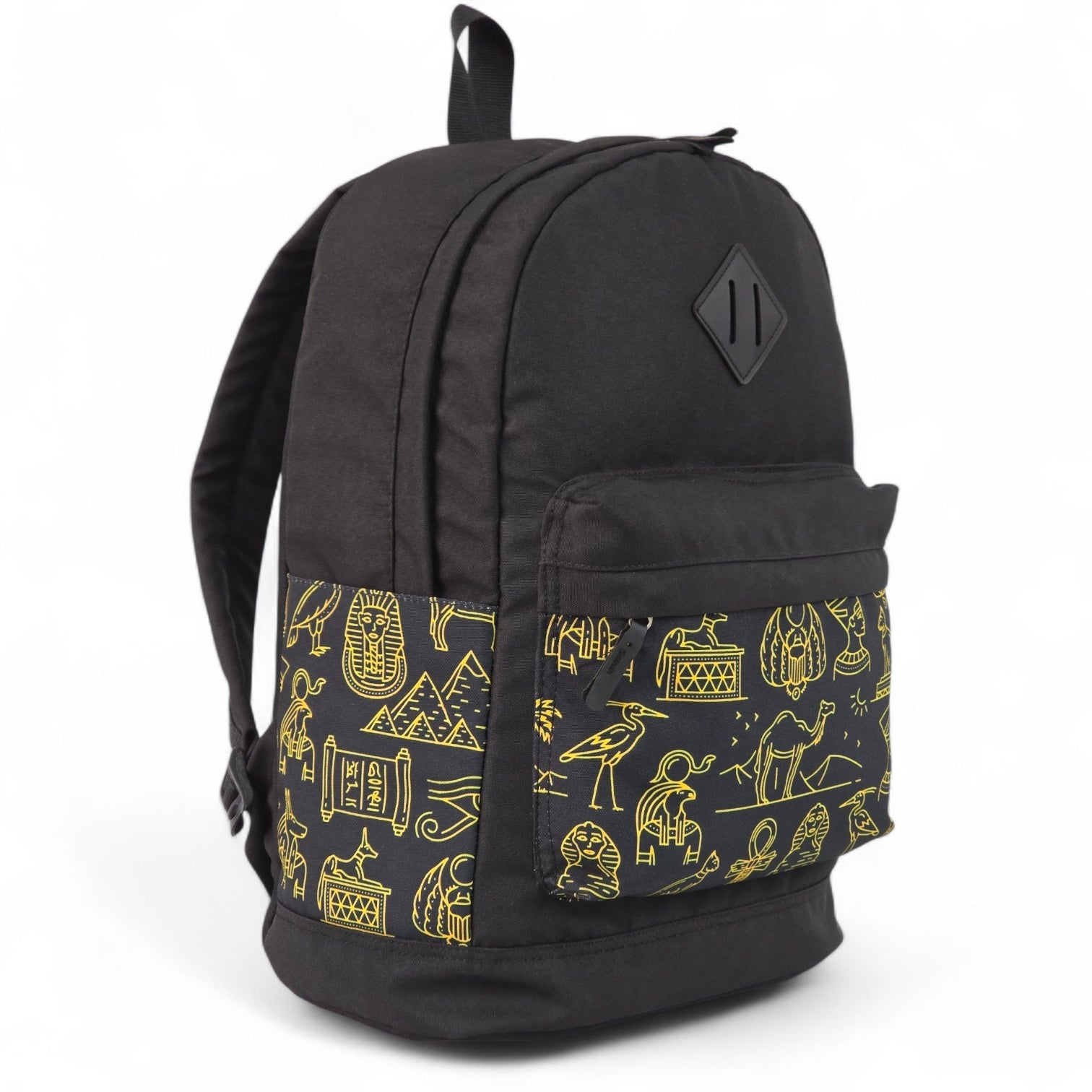 Force laptop backpack  15.6" Black with Egyptian Heritage Pattern - FG-29 - Pharaoh Vibes