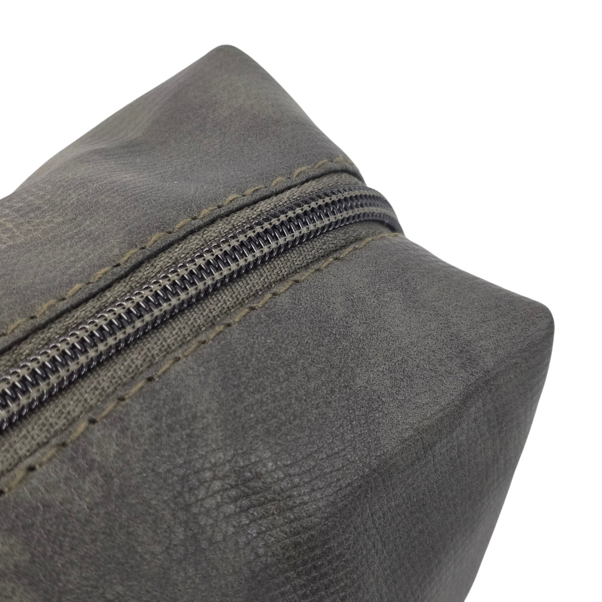 Force Unisex Genuine Leather Toiletry and Accessory Bag - Dark Olive - FCM-001