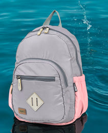 Force Girls Small Waterproof Backpack | Gray-pink | Size 37 x 24 x 14 cm - Model FMG02