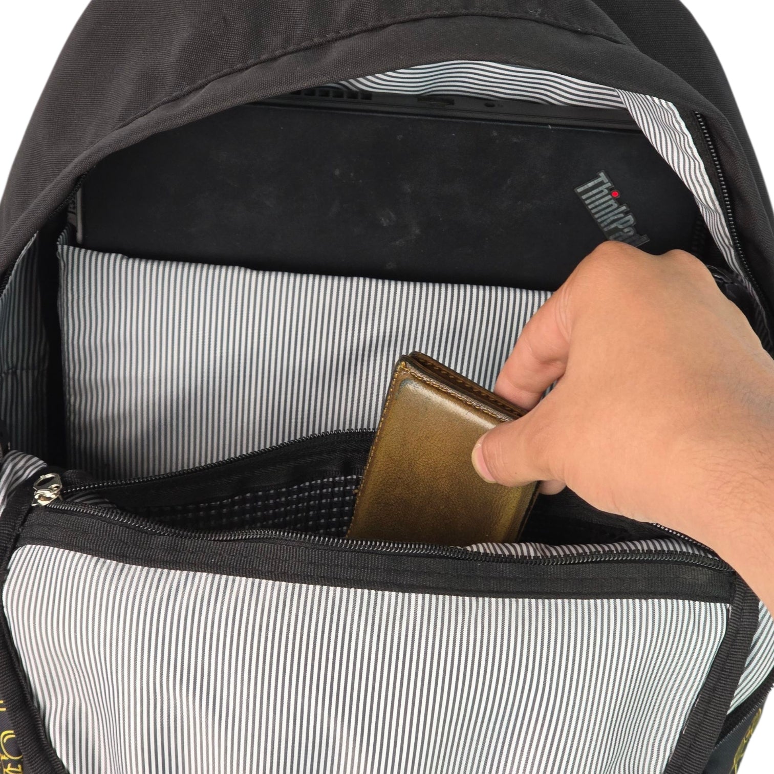 Force laptop backpack  15.6" Black with Egyptian Heritage Pattern - FG-29 - Pharaoh Vibes