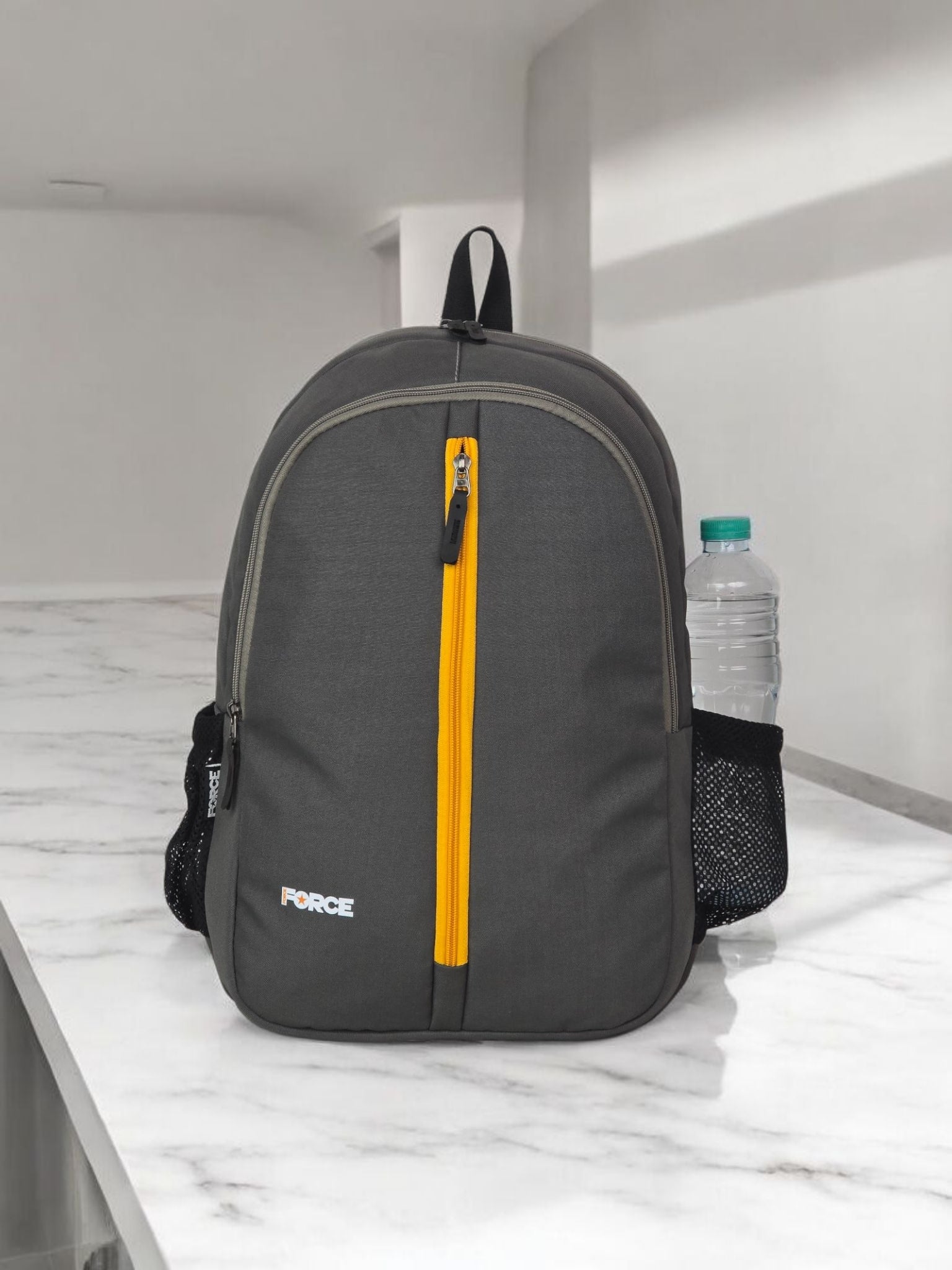 Force Basic Backpack-full waterproof-Dark Gray With yellow zipper FDB-20-19