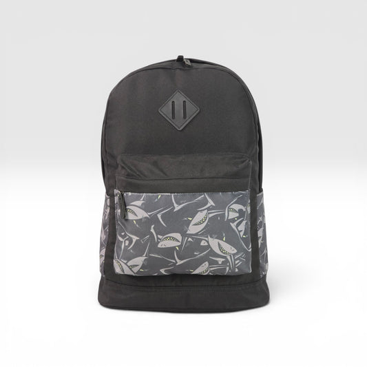 Force 14-inch Laptop Backpack, Black with Gray Shark Pattern - FG-31
