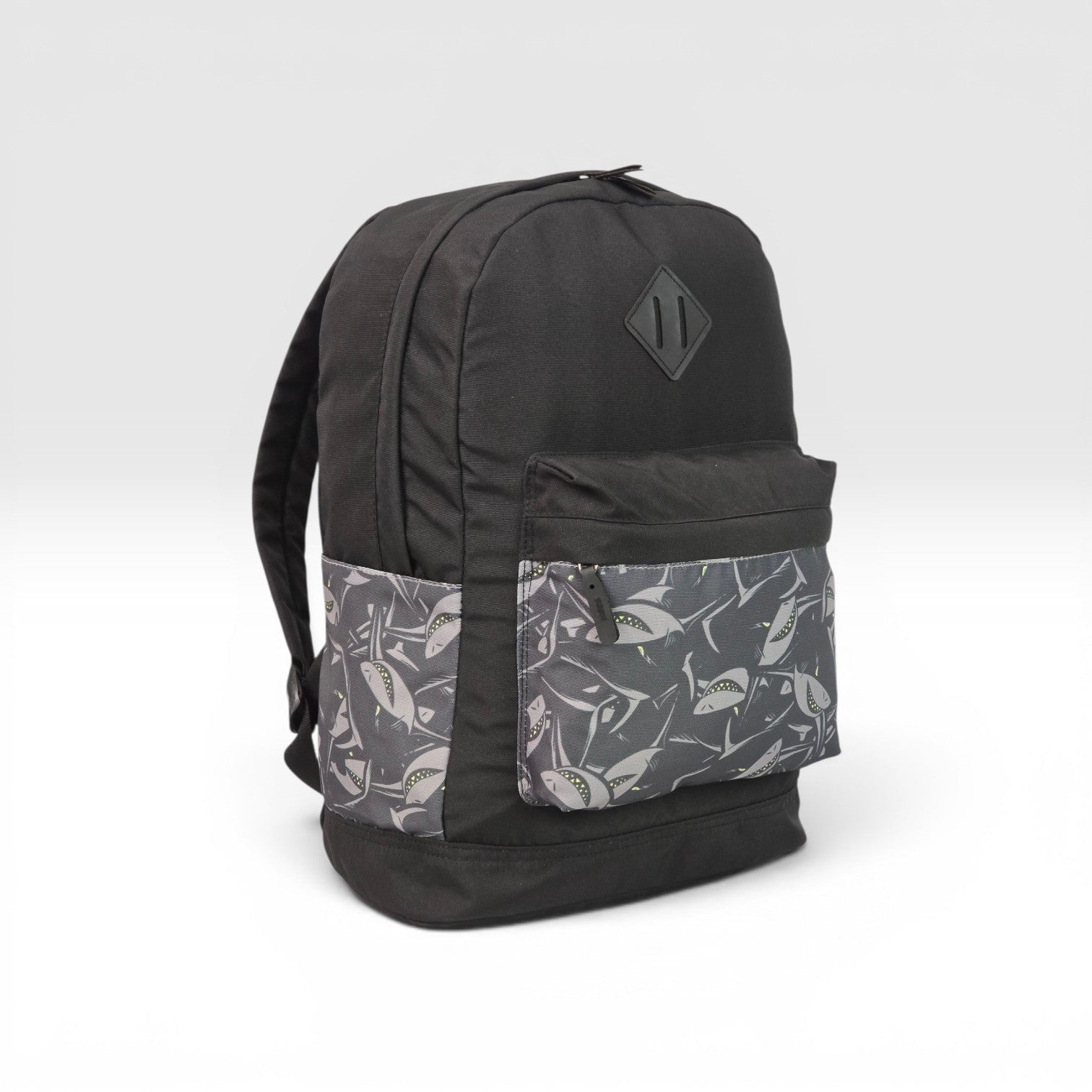 Force 14-inch Laptop Backpack, Black with Gray Shark Pattern - FG-31