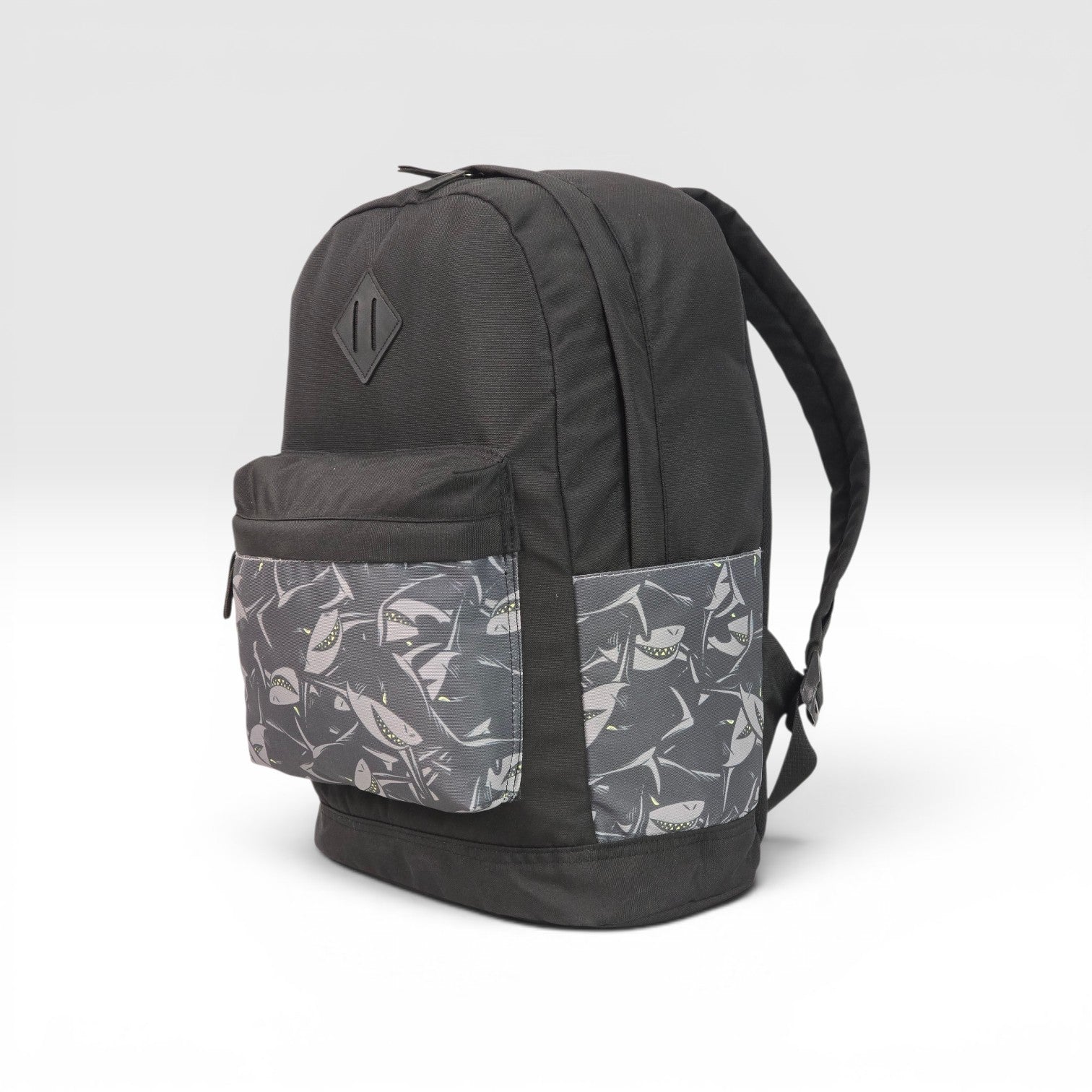 Force 14-inch Laptop Backpack, Black with Gray Shark Pattern - FG-31
