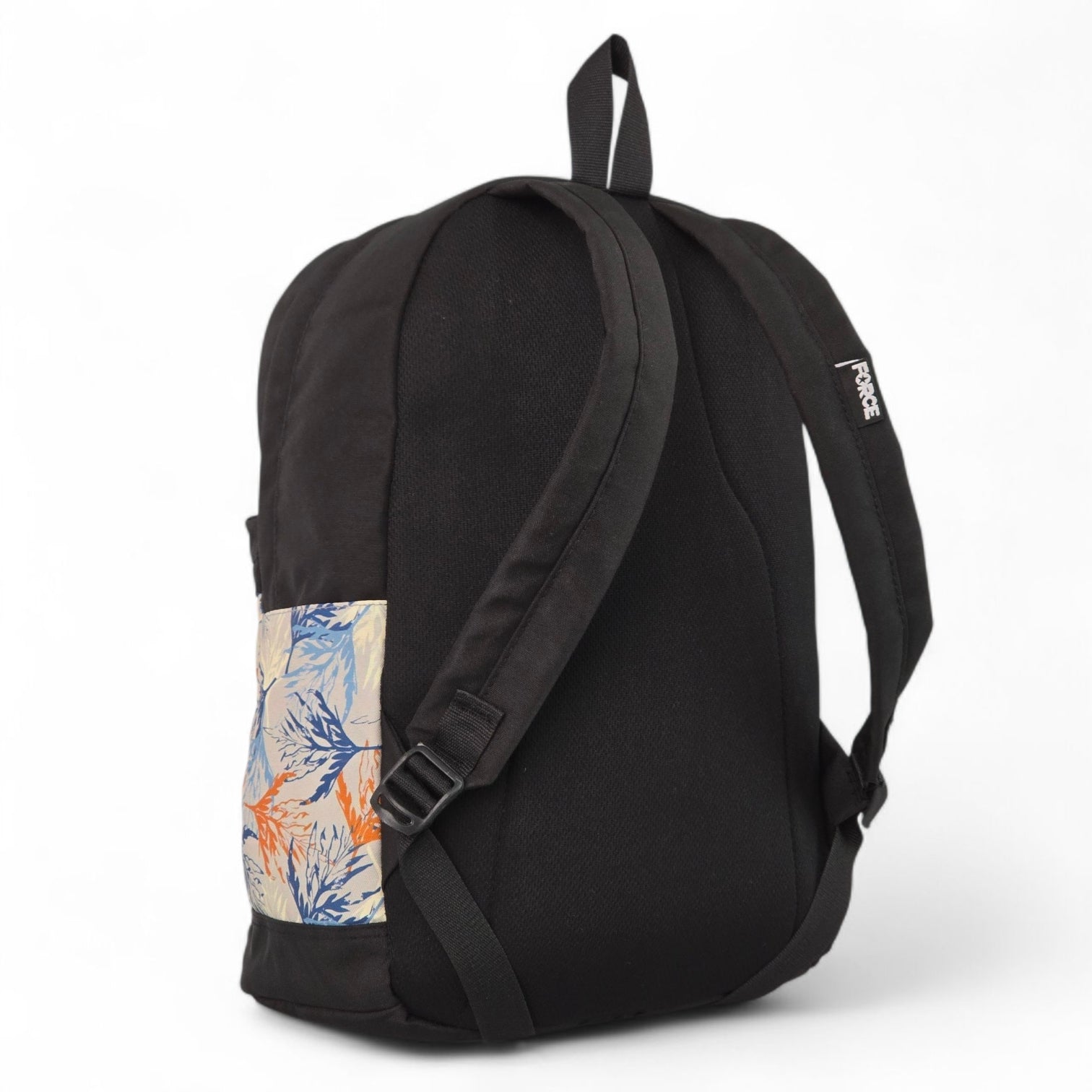 Force laptop backpack  15.6" Black color with Botanical Pattern - FG-27 - tropical leaves