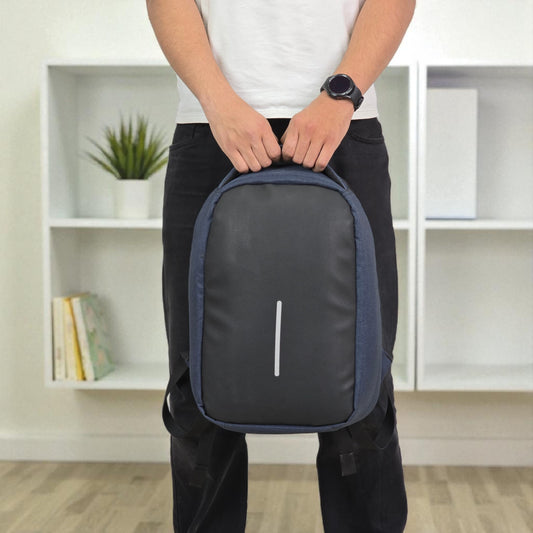Force 20 Inch Business Laptop Bag for Travel and Short Trips - Anti-theft bag - Black&Navy linen - Anti-theft-11