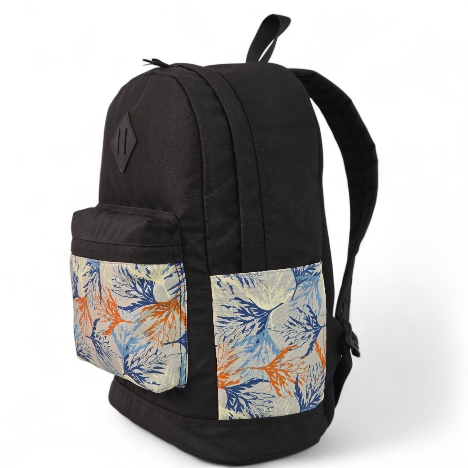 Force laptop backpack  15.6" Black color with Botanical Pattern - FG-27 - tropical leaves