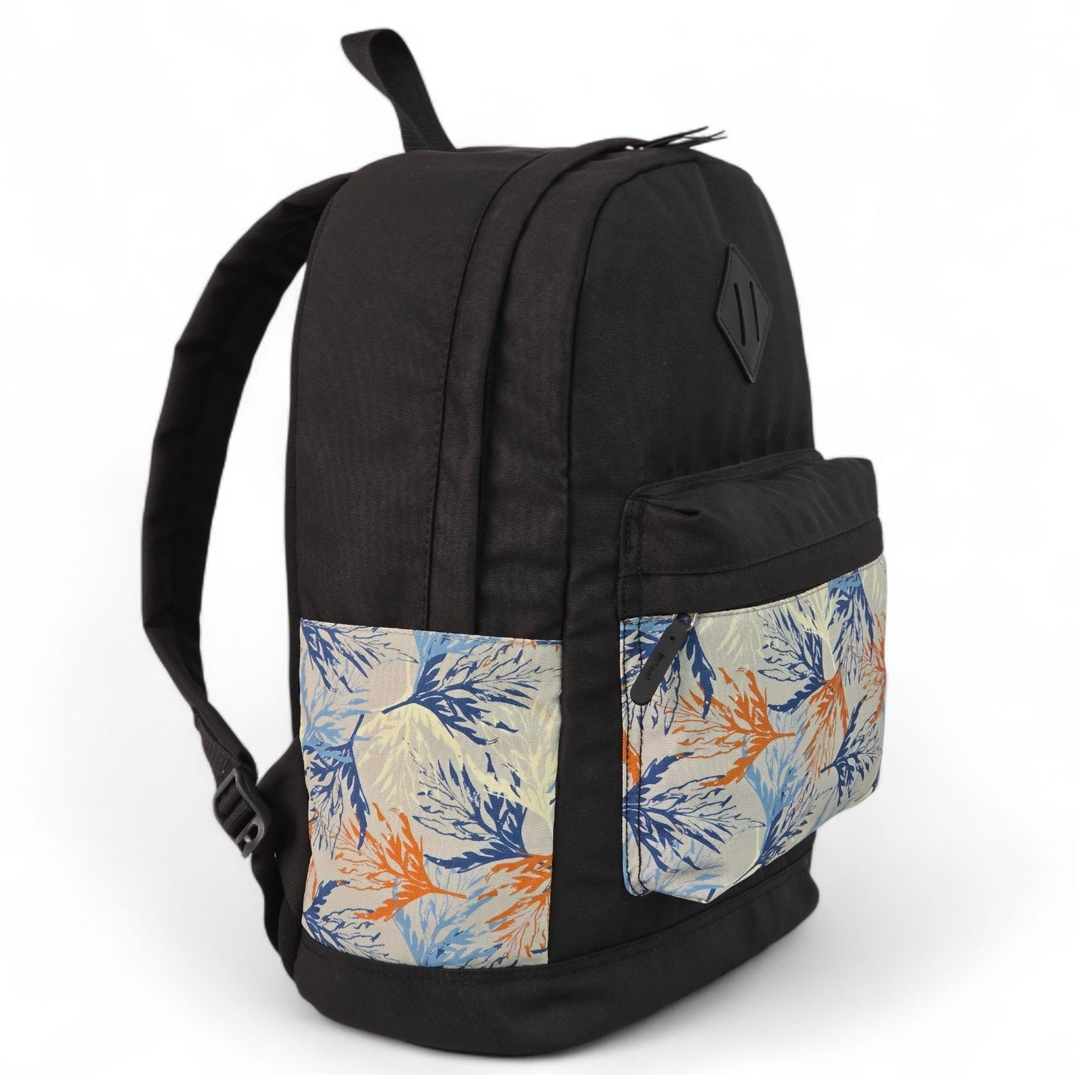 Force laptop backpack  15.6" Black color with Botanical Pattern - FG-27 - tropical leaves