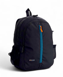 FORCE Basic Backpack Black/Teal Blue front zip unisex backpack- FDB01