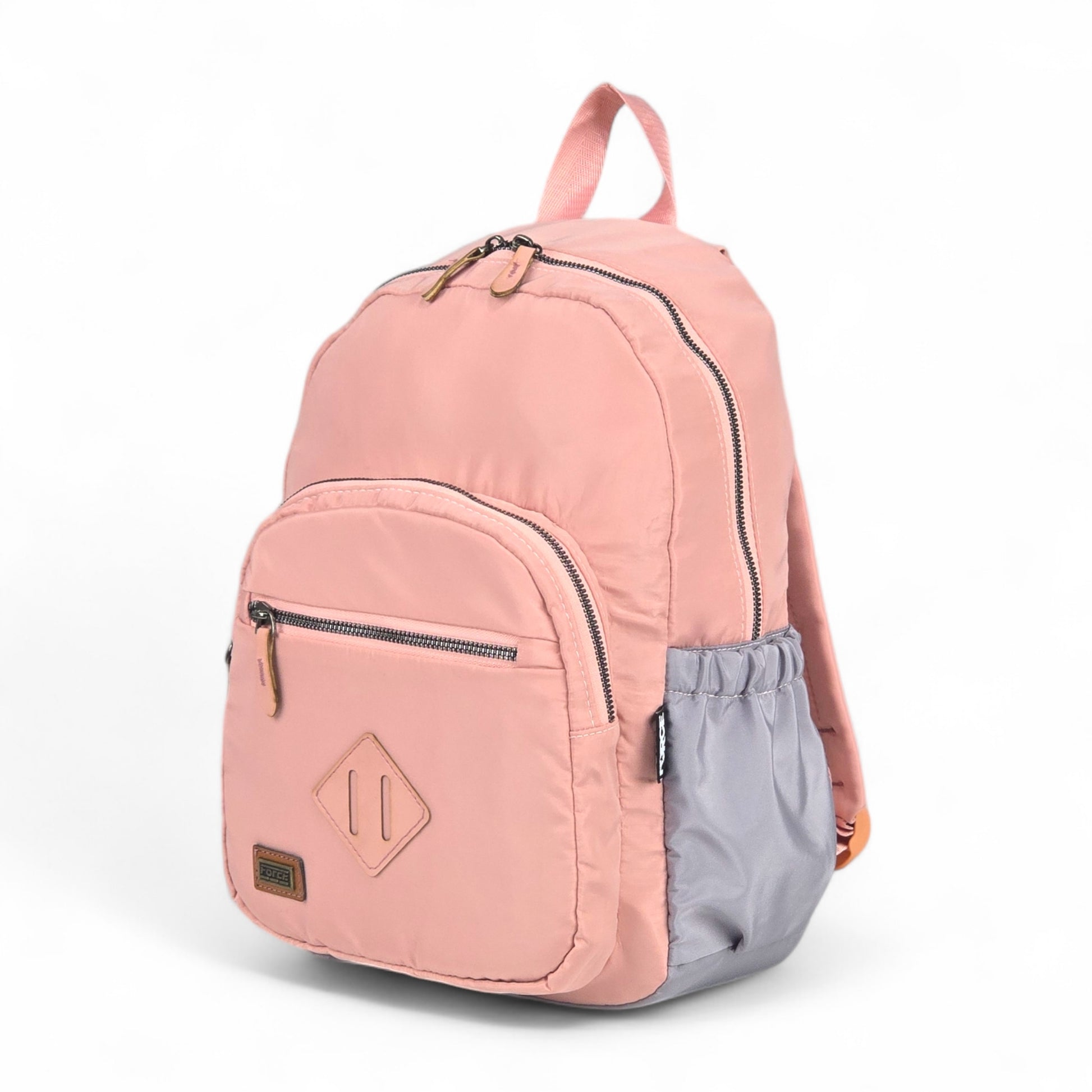 Force Girls Small Waterproof Backpack | Pink-Gray | Size 37 x 24 x 14 cm - Model FMG01