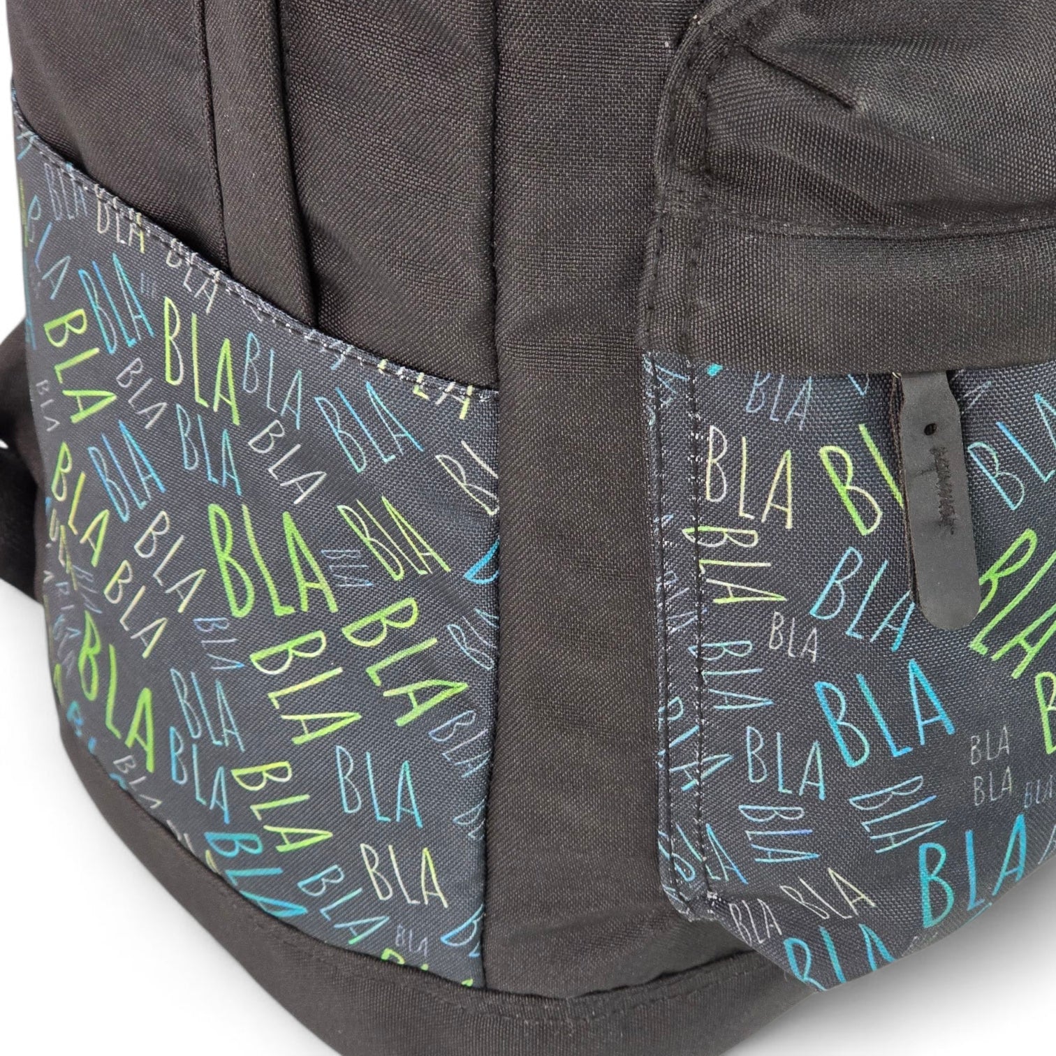 Force laptop backpack  15.6" Black color with decorations with blah blah Pattern - FG-28 - Blabla Vibes