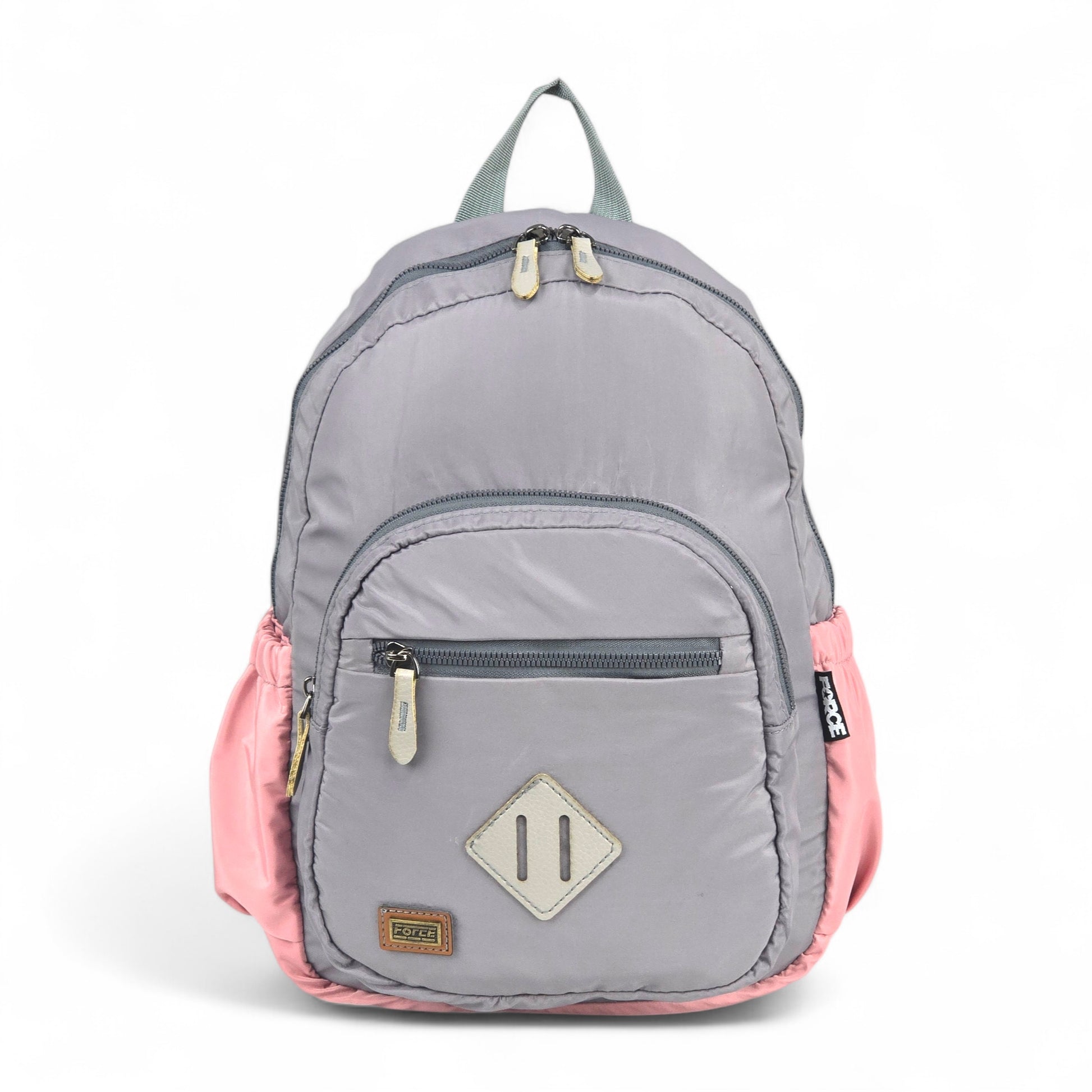 Force Girls Small Waterproof Backpack | Gray-pink | Size 37 x 24 x 14 cm - Model FMG02